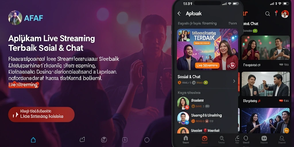 Tampilan antarmuka AFAF menampilkan fungsi streaming interaktif yang menarik.