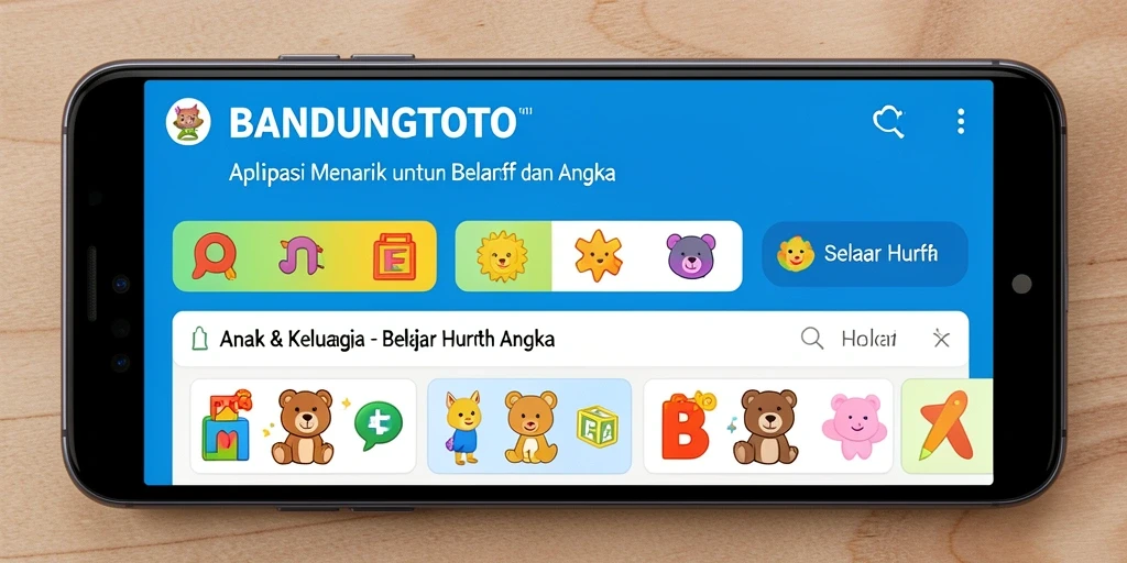 Antarmuka aplikasi BANDUNGTOTO yang ramah anak dan menarik.