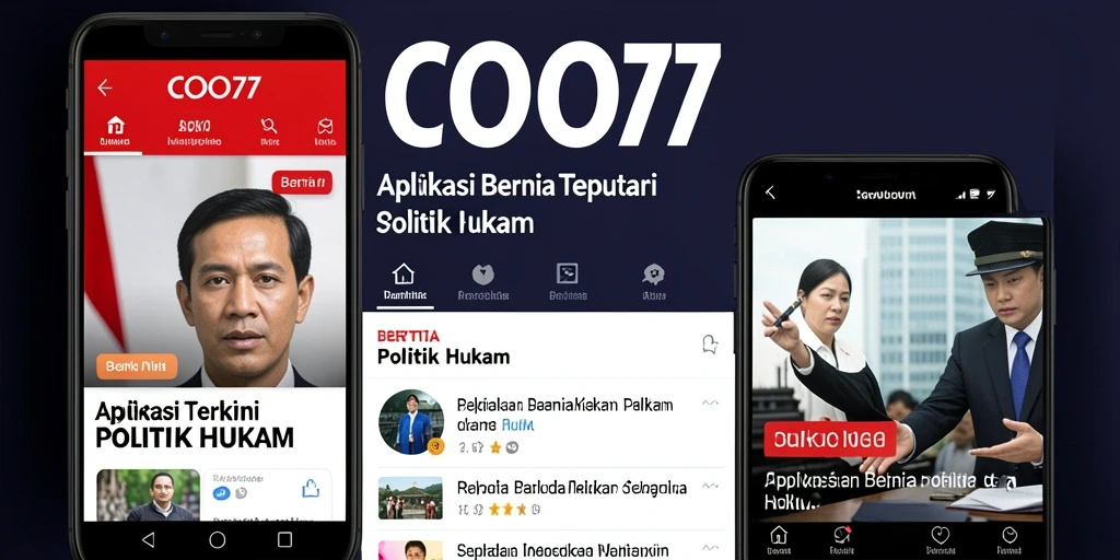 Antarmuka aplikasi COO77 menampilkan berita politik dan hukum terkini.
