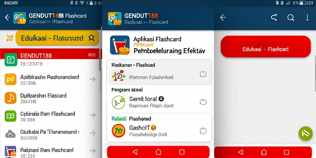Antarmuka GENDUT188 yang intuitif dan menarik untuk belajar Flashcard.